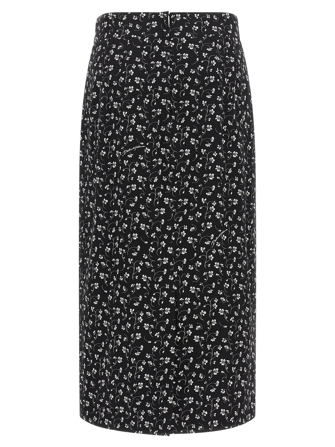 Bicolor Silk Midi Skirt
