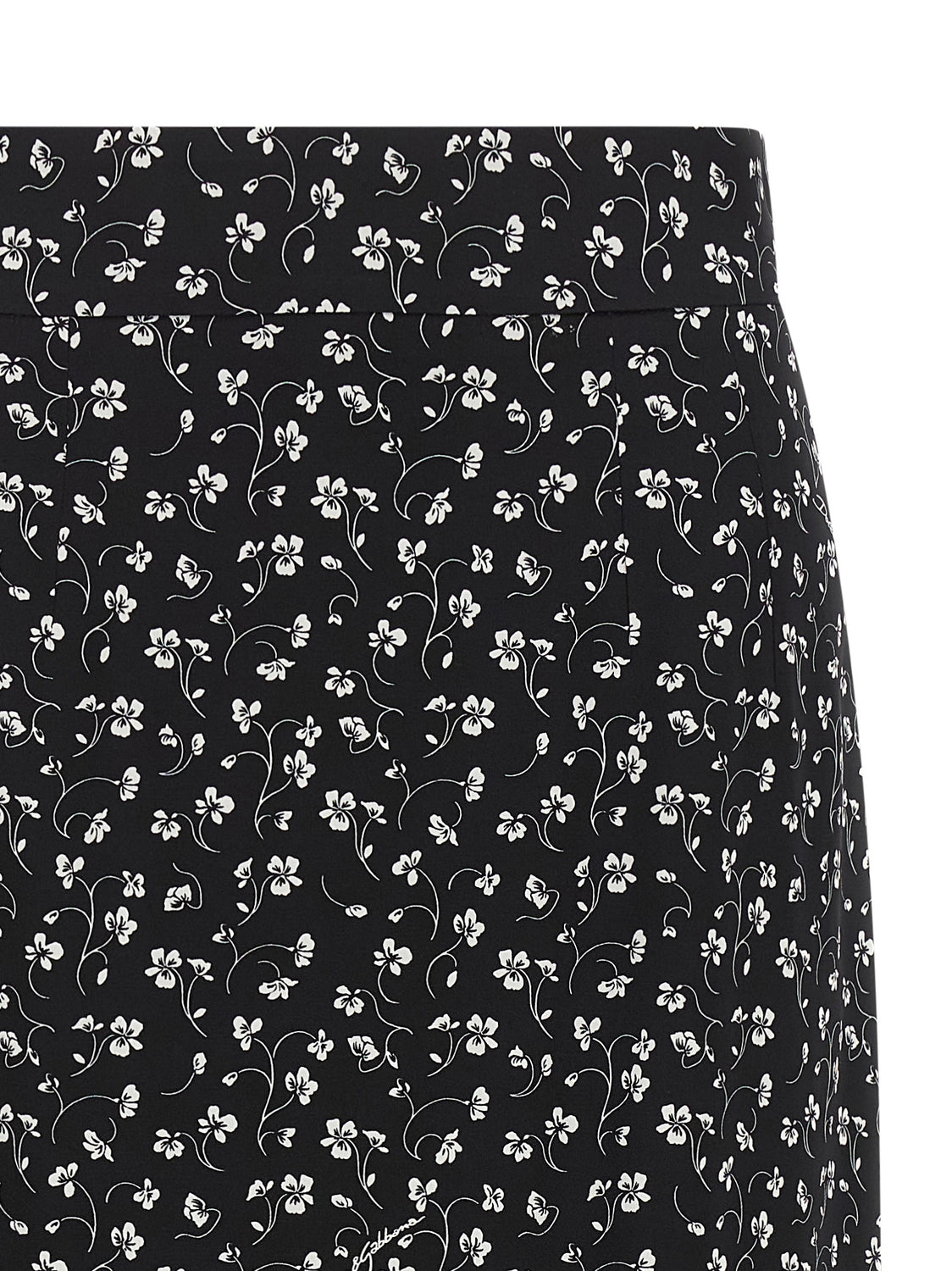 Bicolor Silk Midi Skirt