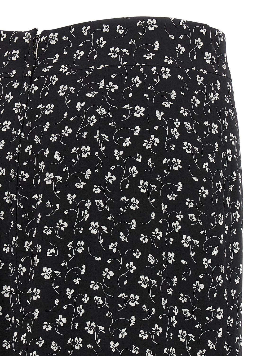 Bicolor Silk Midi Skirt