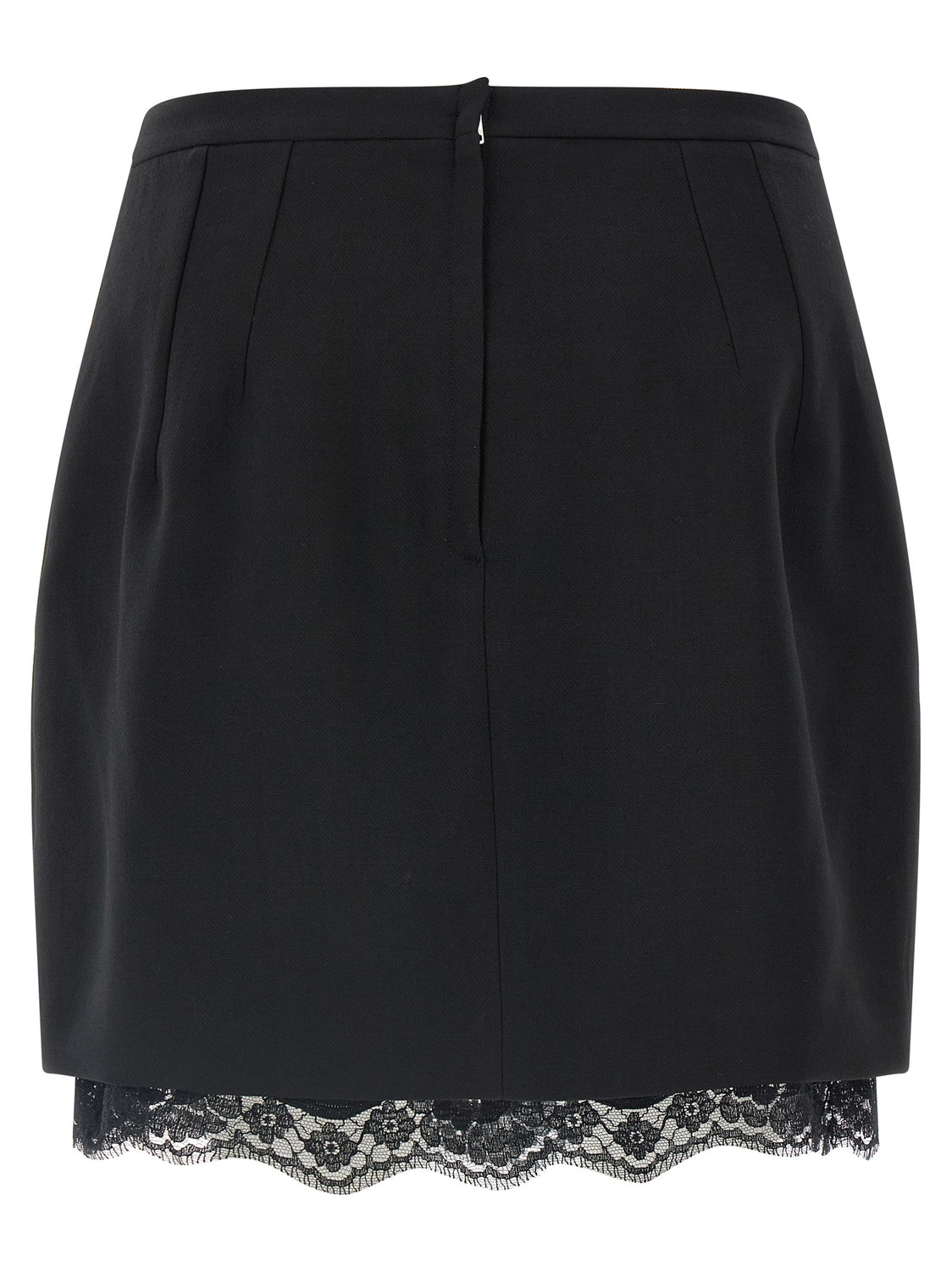 Black Virgin Wool Long Skirt