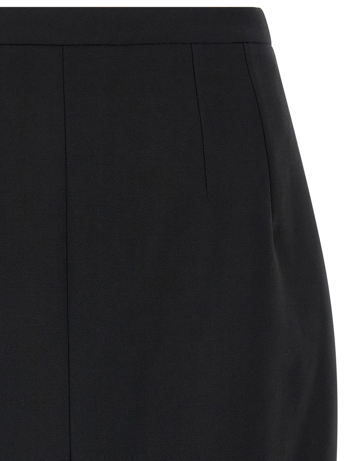 Black Virgin Wool Long Skirt