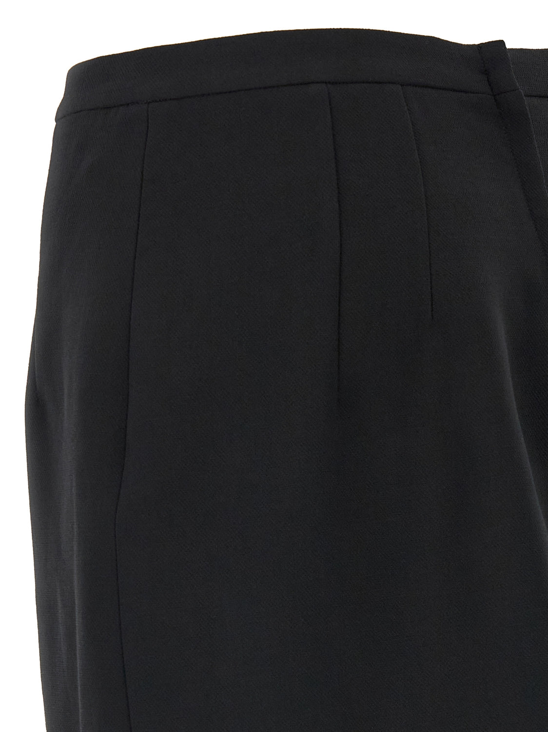 Black Virgin Wool Long Skirt