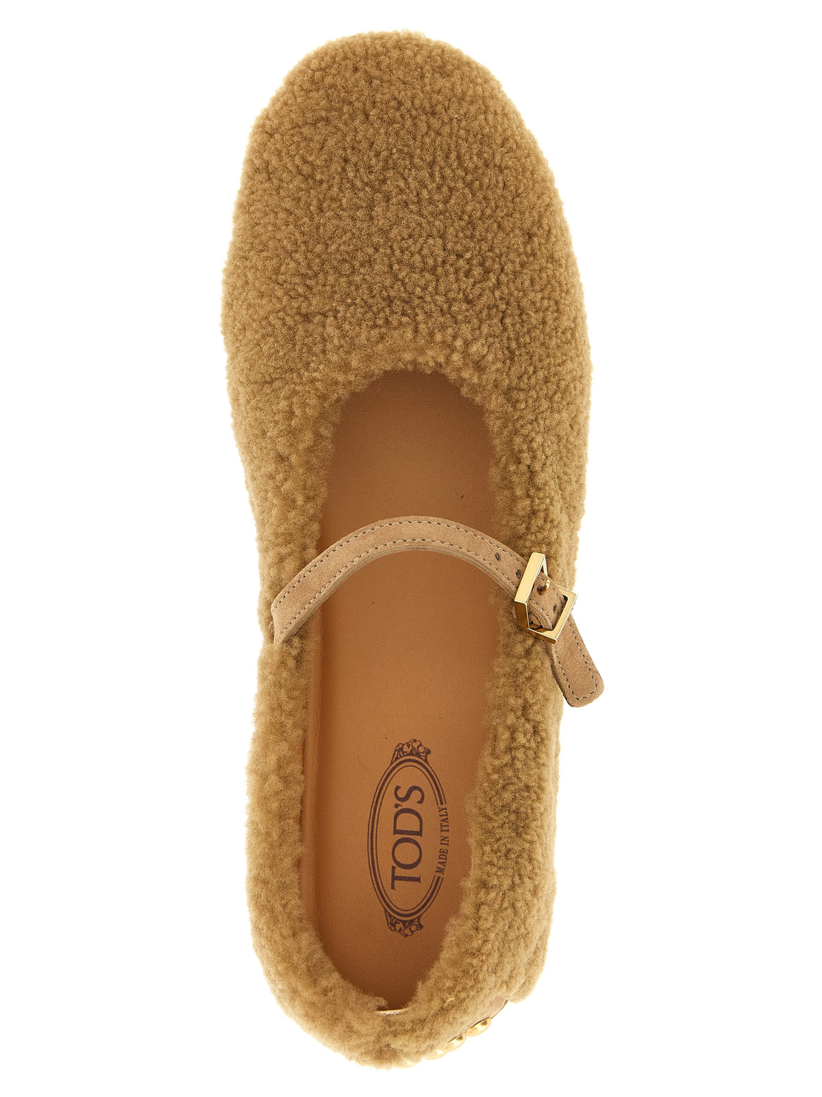 Beige Lamb Leather Ballet Flats
