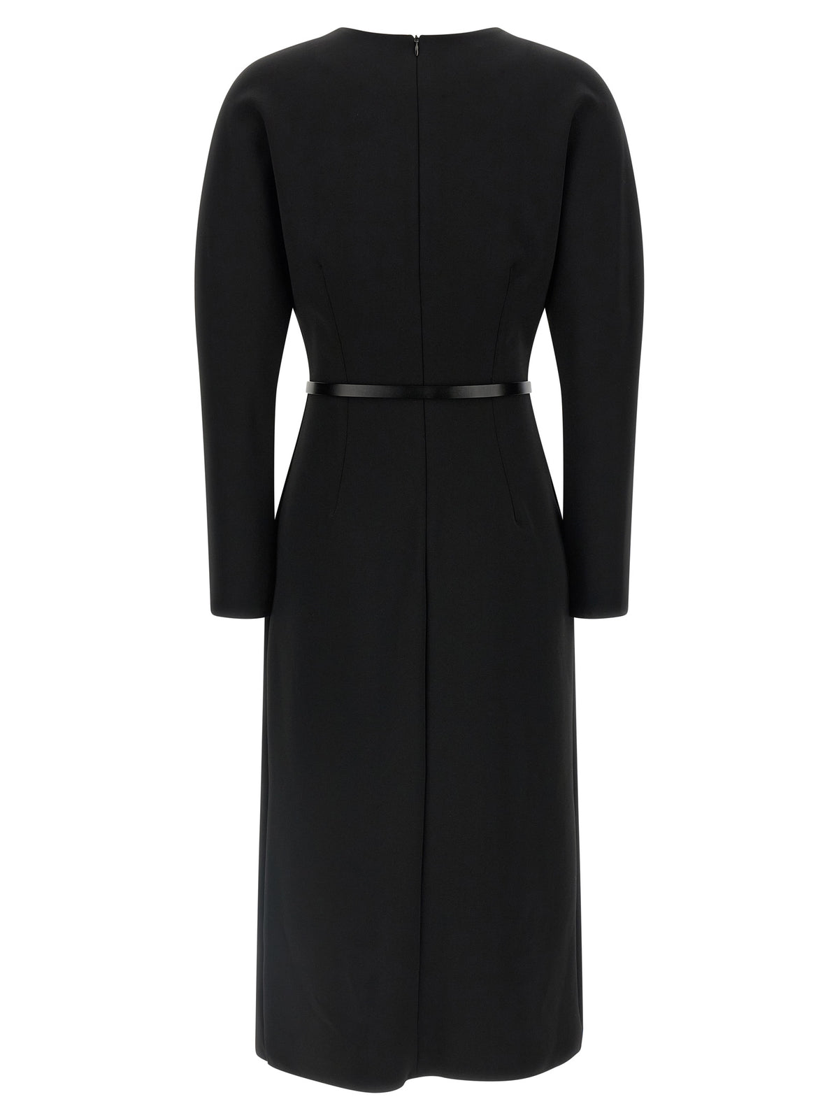 Black Polyester Midi Dress