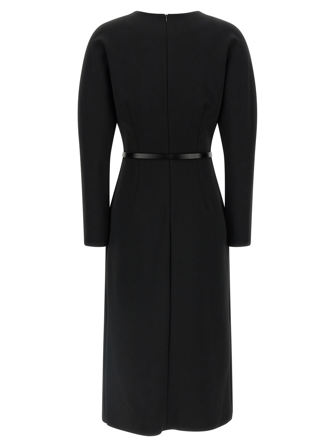 Black Polyester Midi Dress