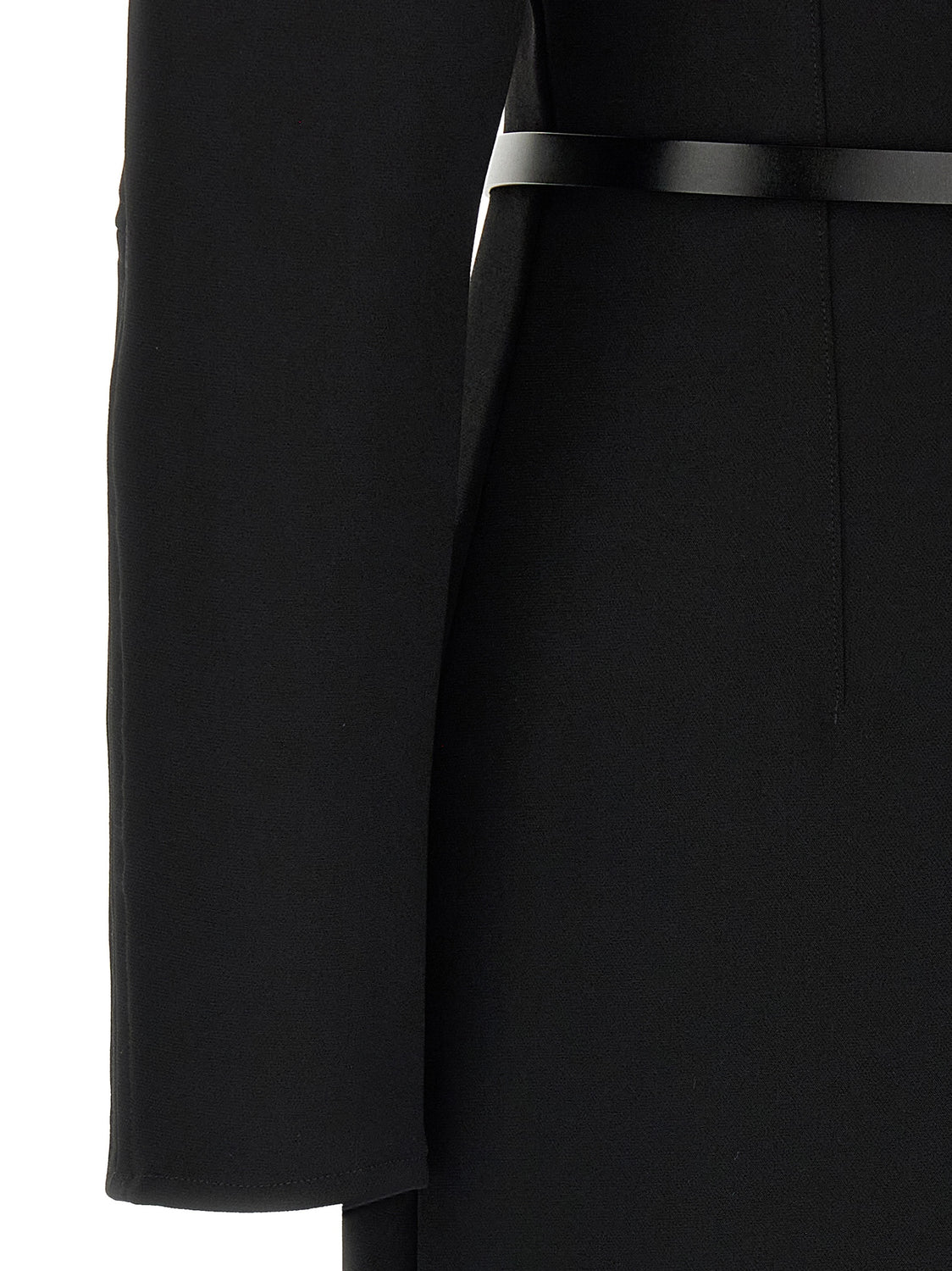 Black Polyester Midi Dress