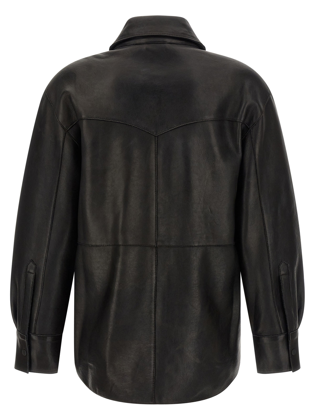 Black Lamb Leather Blouse