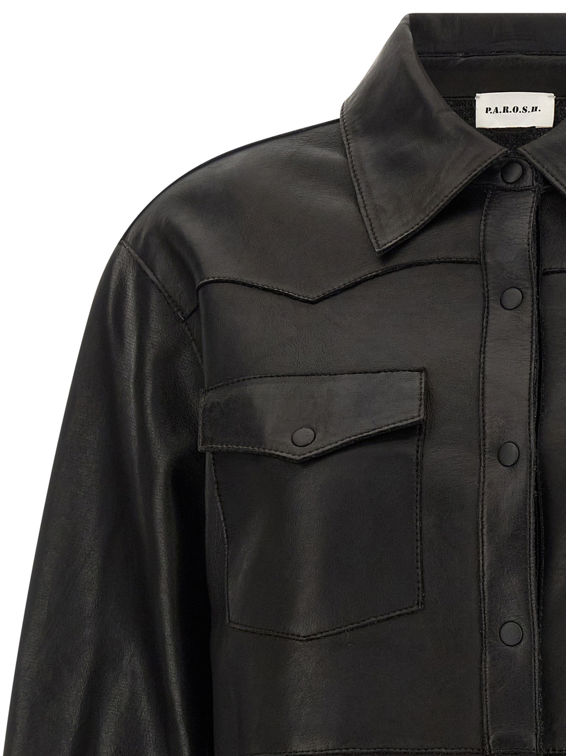 Black Lamb Leather Blouse