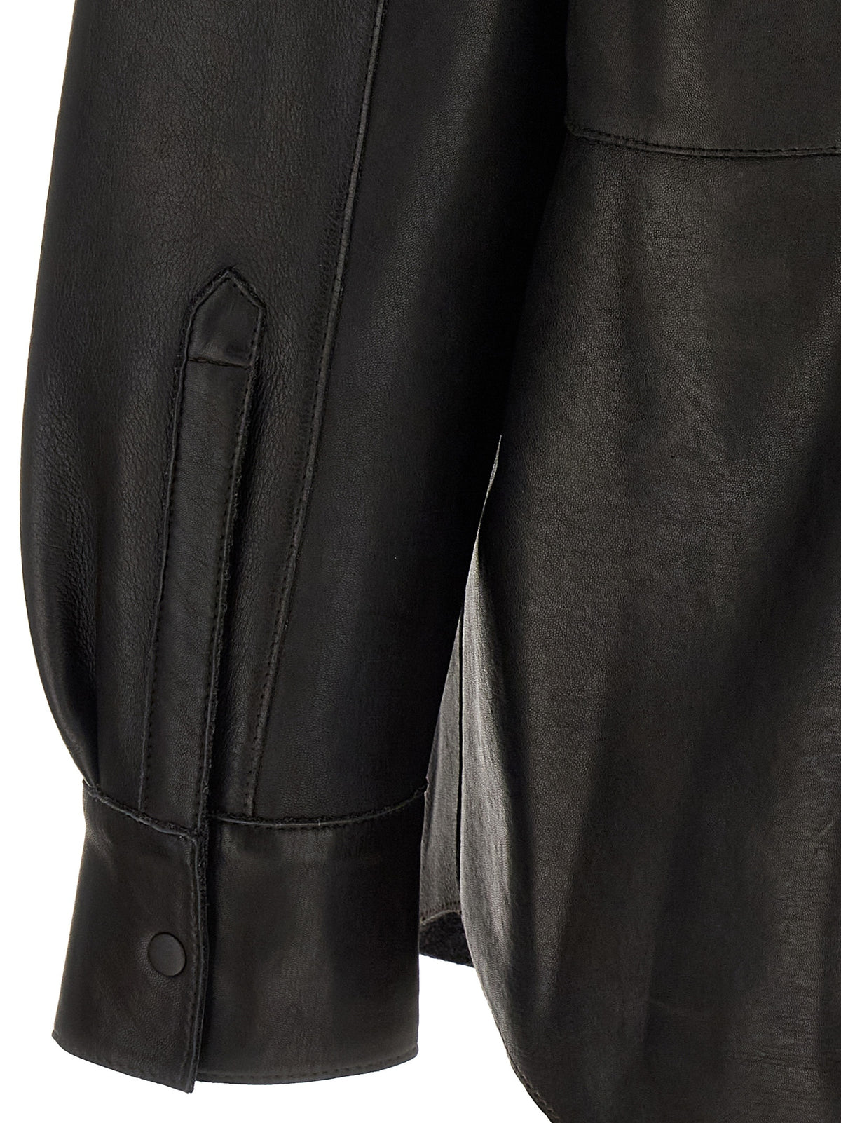 Black Lamb Leather Blouse