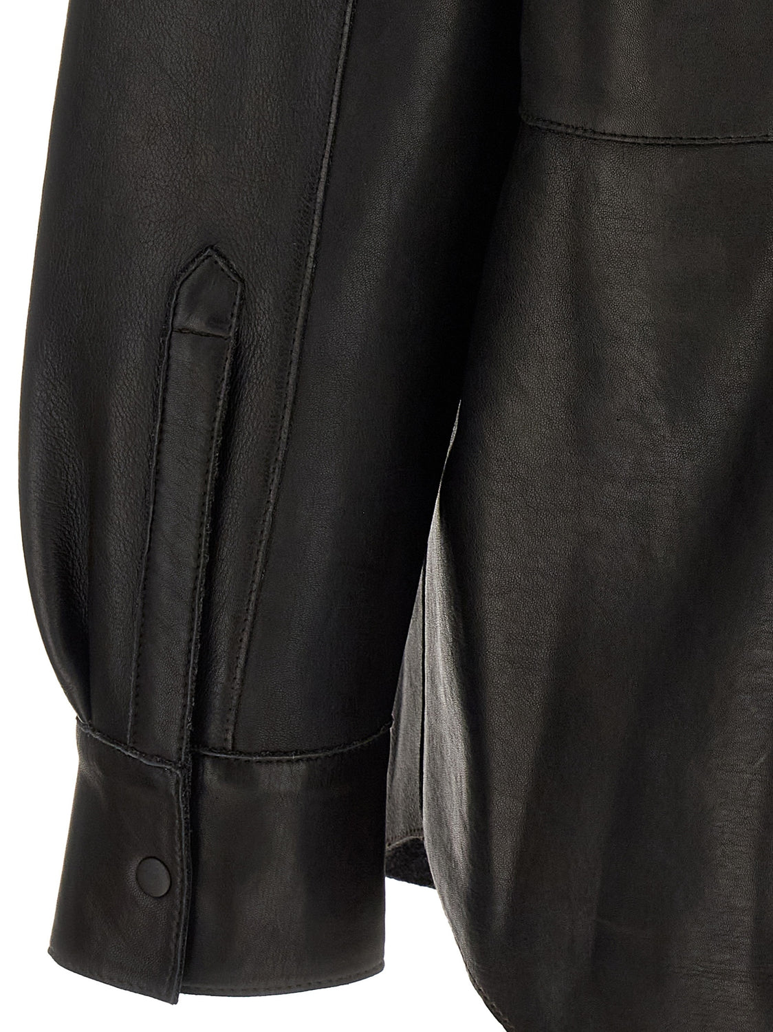 Black Lamb Leather Blouse