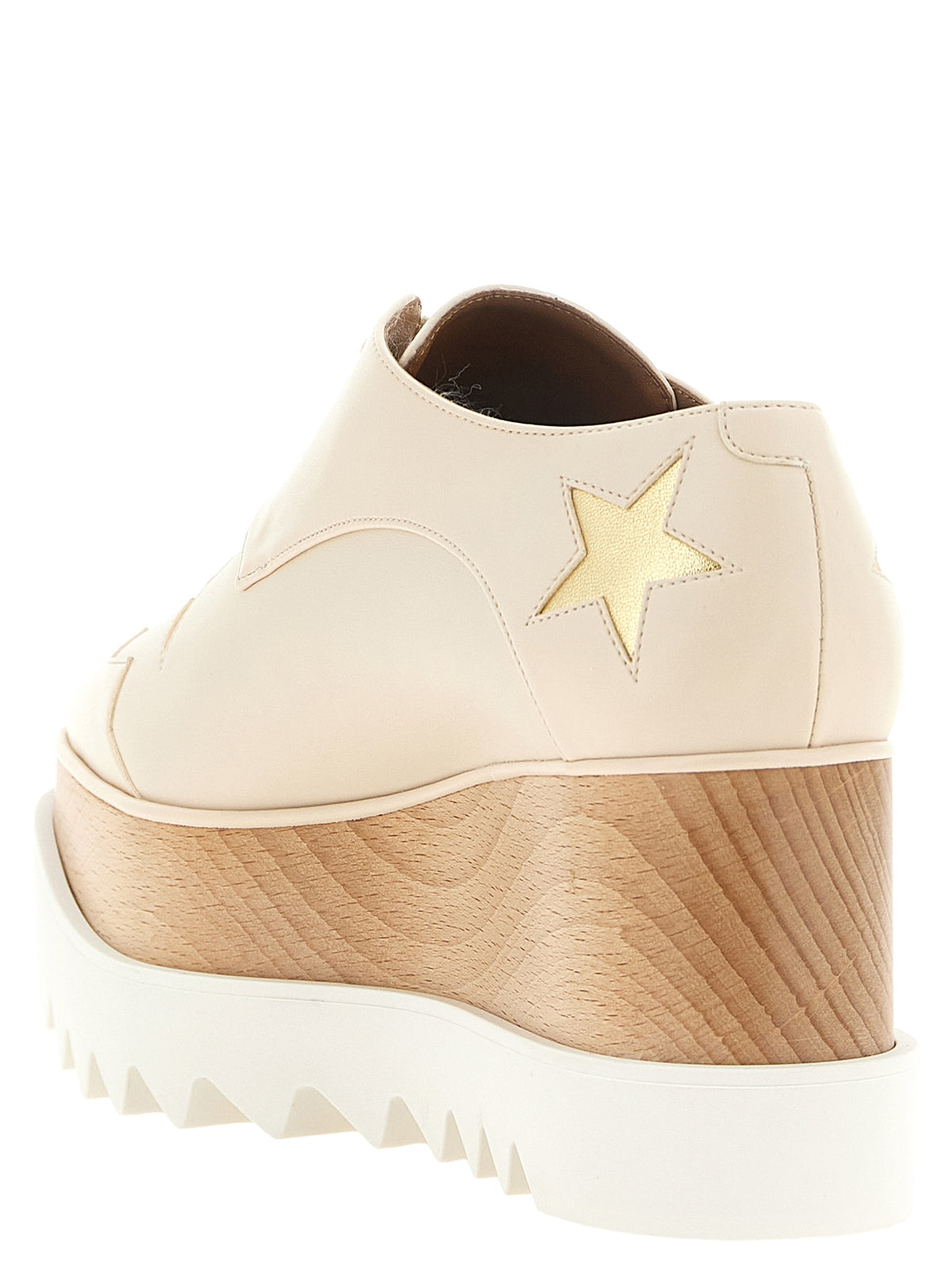 White Polyester Wedge Sandals