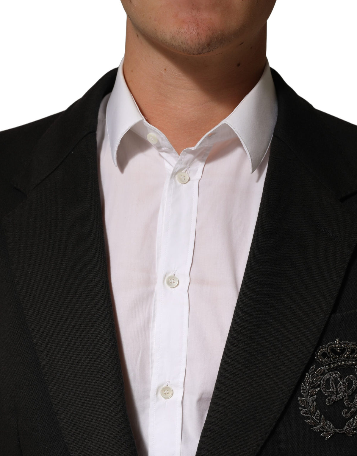 Black Embroidered Single Breasted Jacket