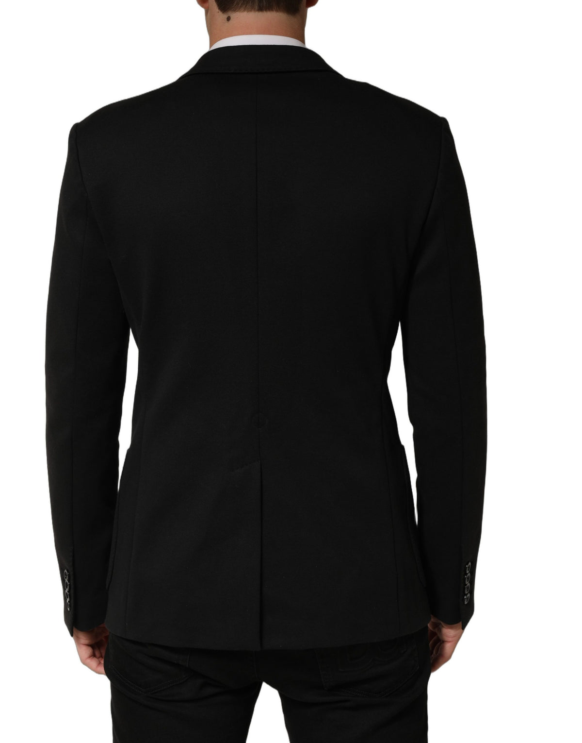 Black Embroidered Single Breasted Men Jacket