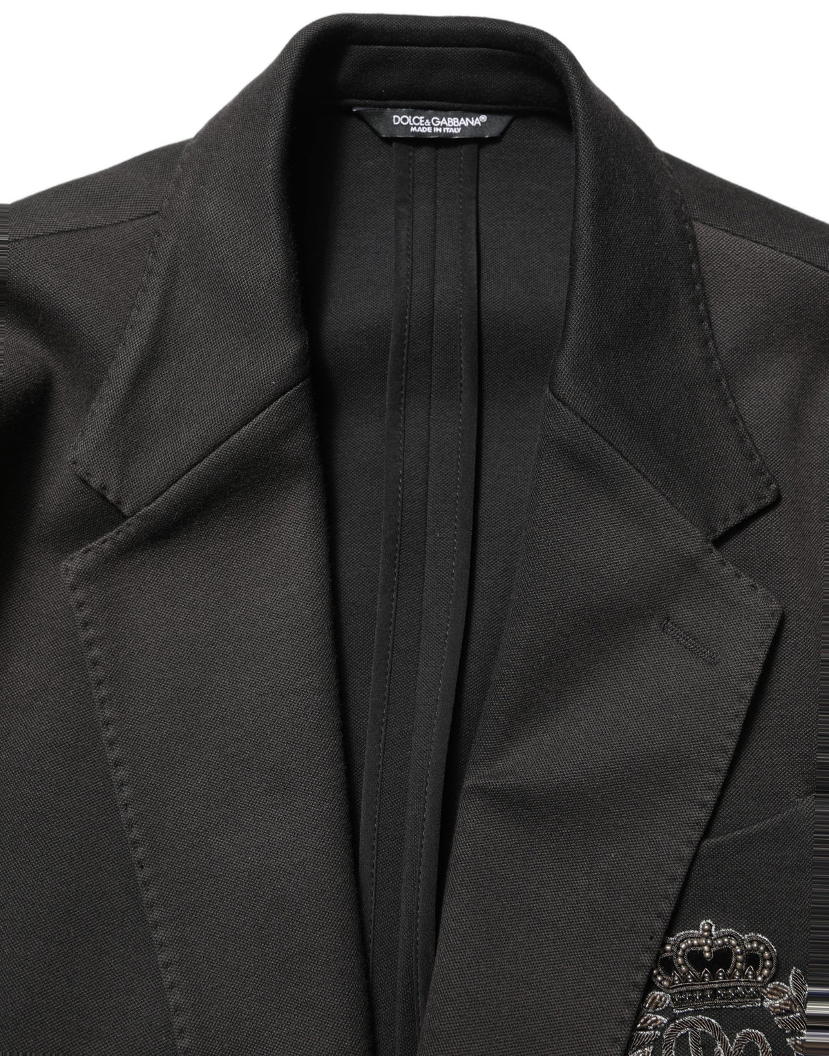 Black Embroidered Single Breasted Men Jacket