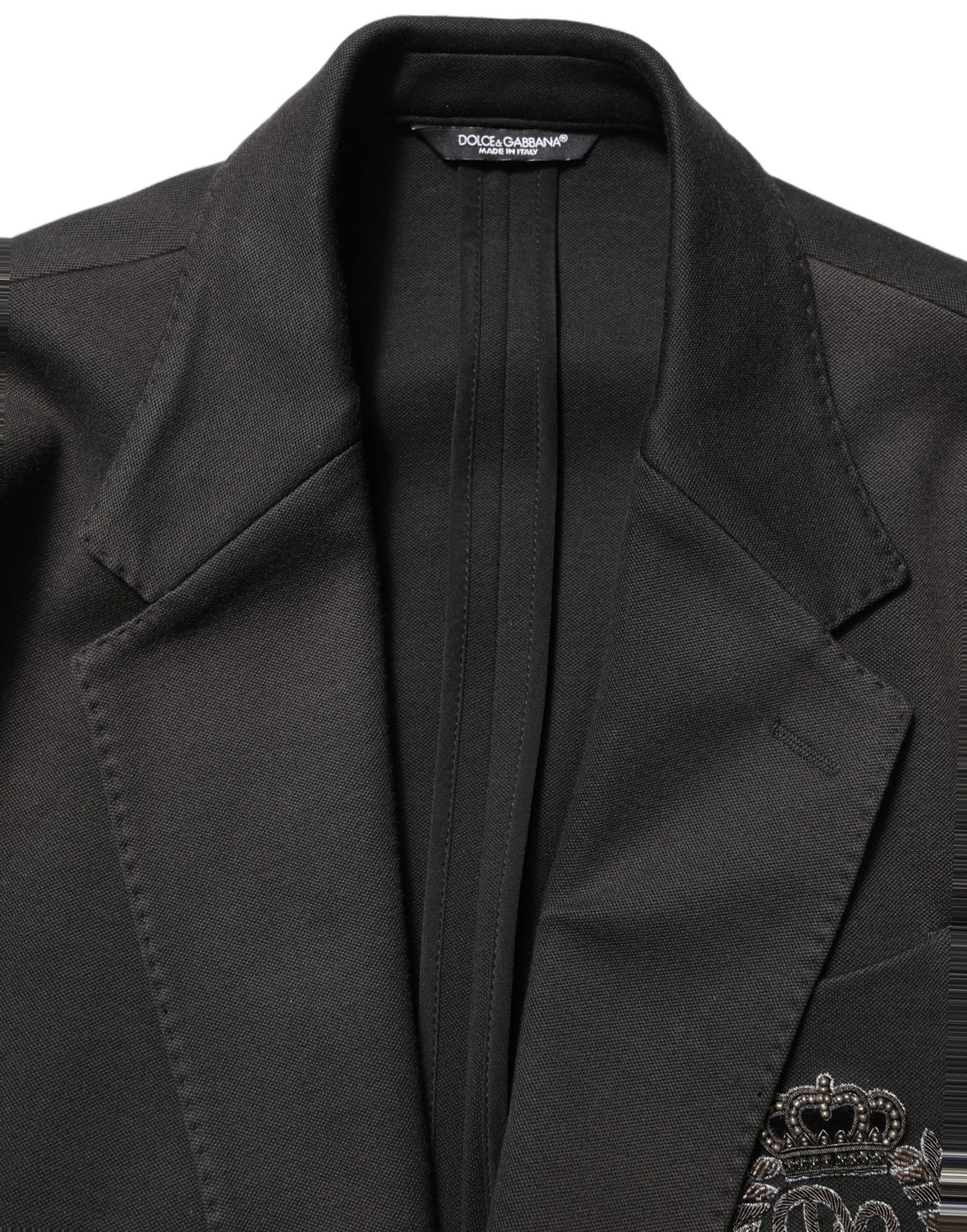 Black Embroidered Single Breasted Men Jacket