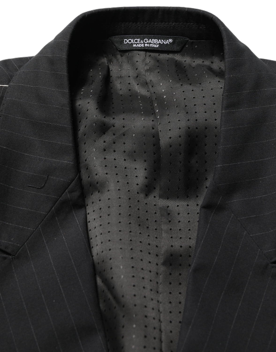 Black Pinstripe Men Single Breasted Jacket