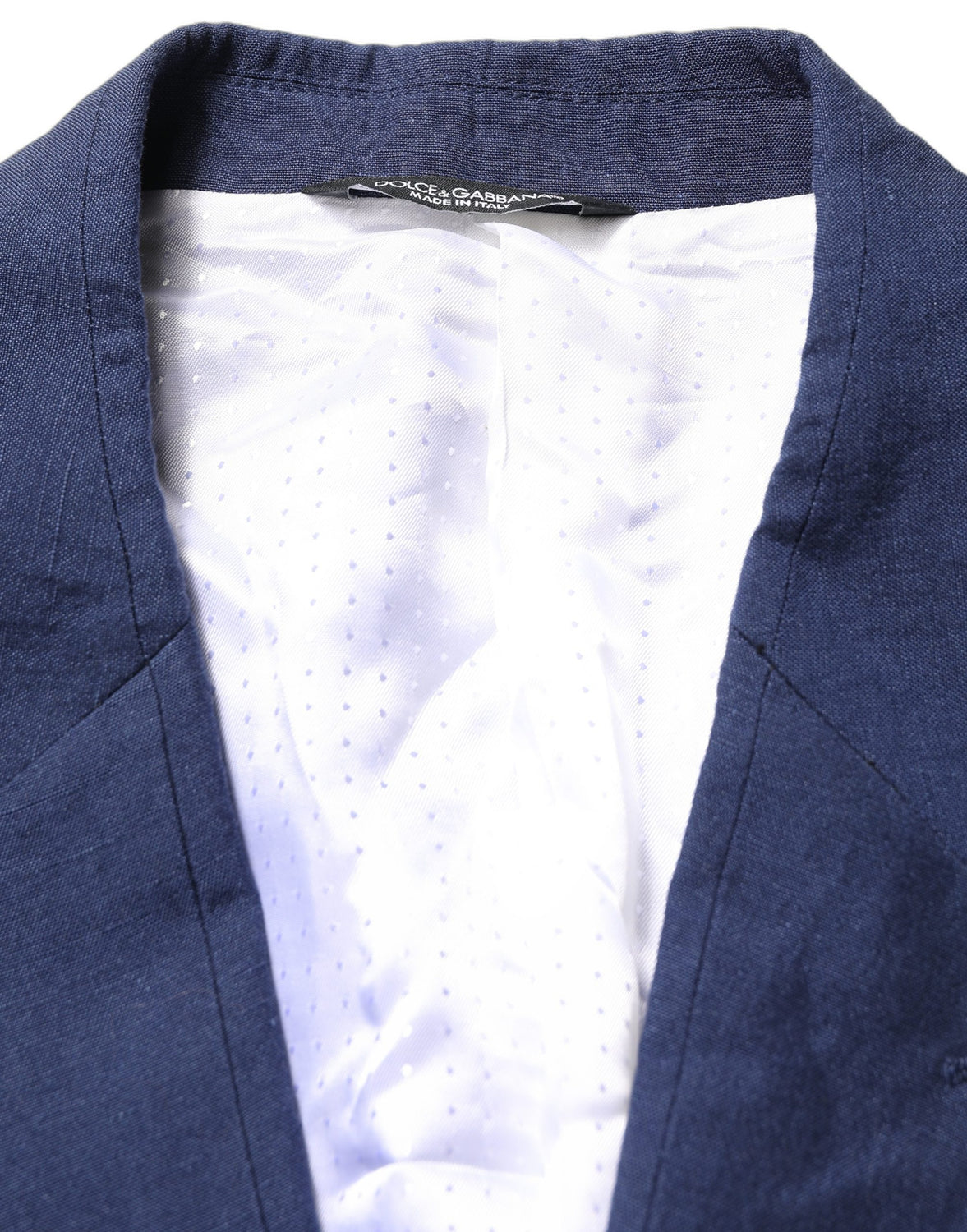 Dark Blue Flax Men Single Breasted Jacket