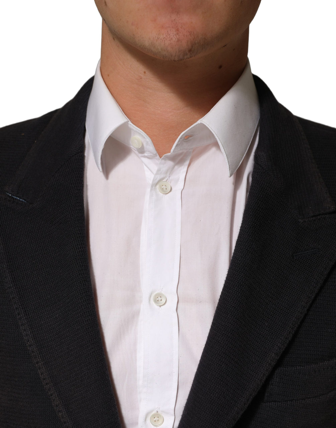 Dark Gray Cotton Men Single Breasted Jacket