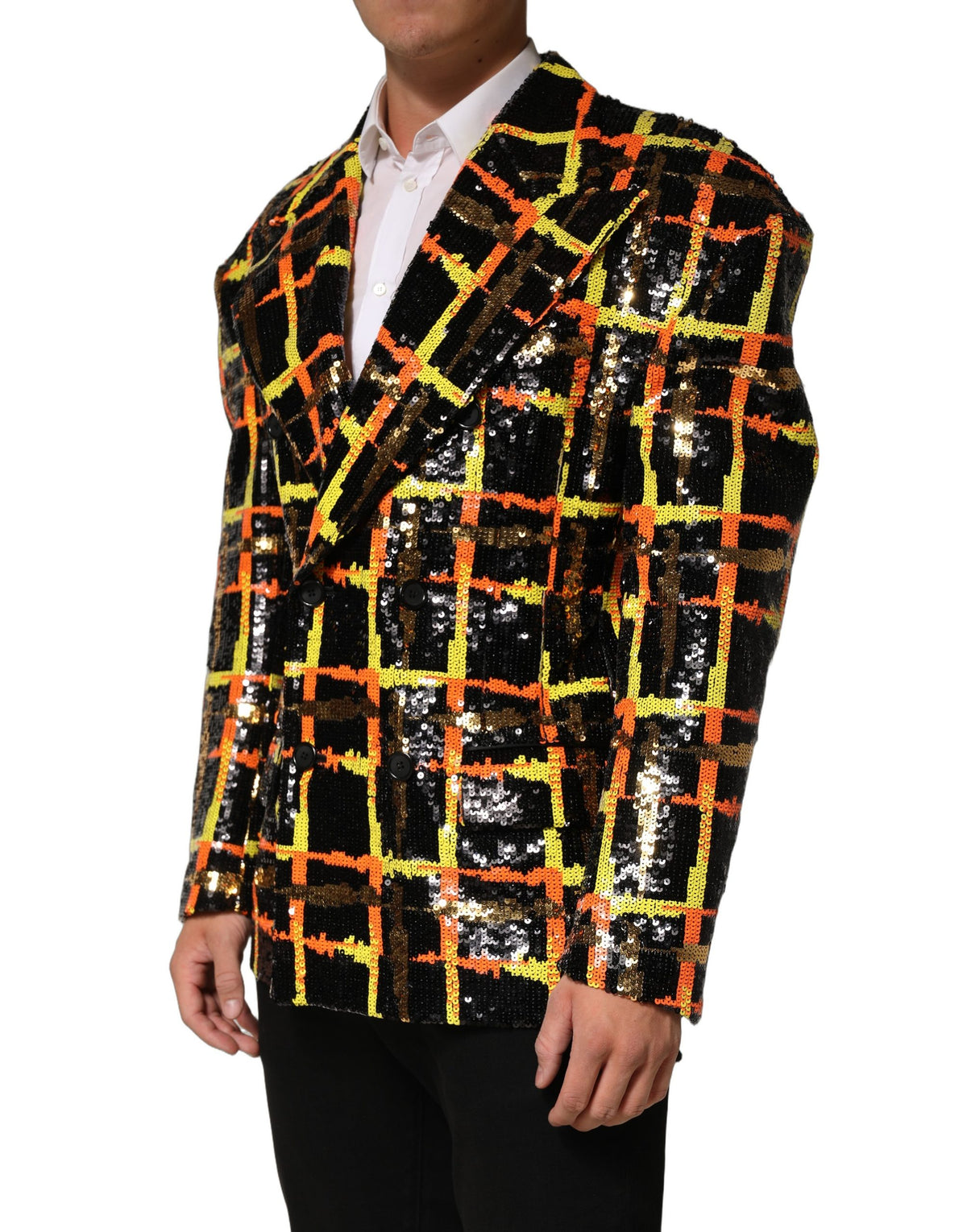 Multicolor Sequin Embellished Double Breasted Jacket