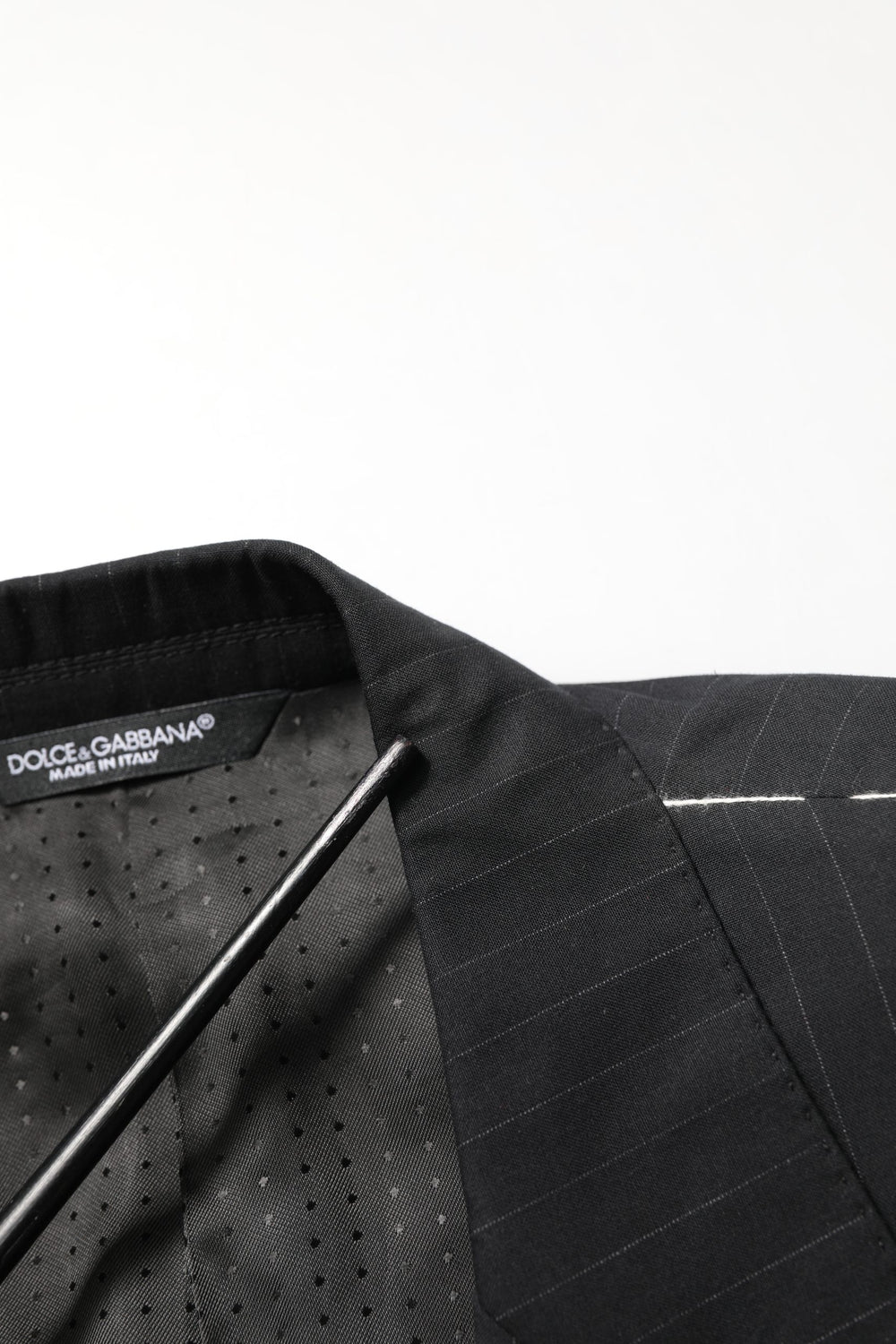 Black Pinstripe Men Single Breasted Jacket