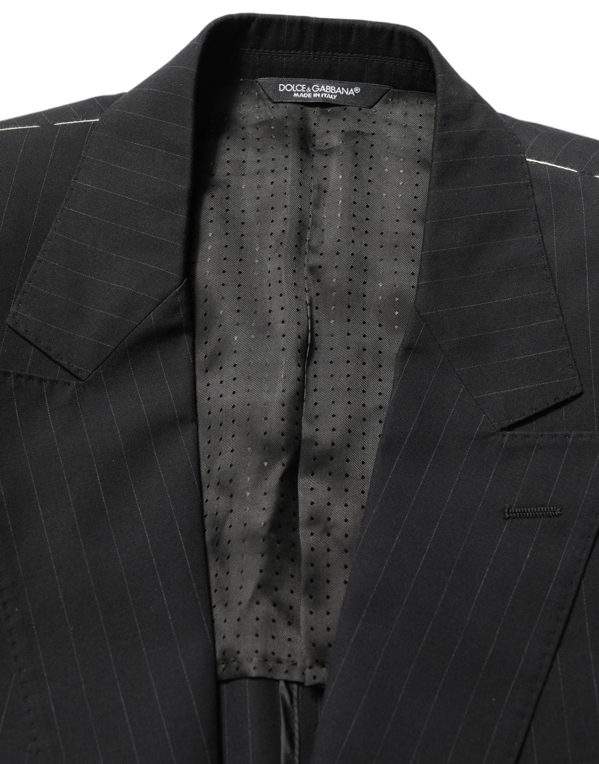 Black Pinstripe Men Single Breasted Jacket