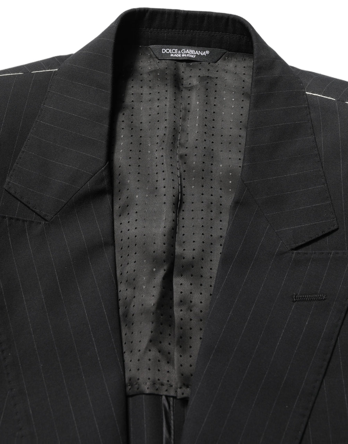 Black Pinstripe Men Single Breasted Jacket