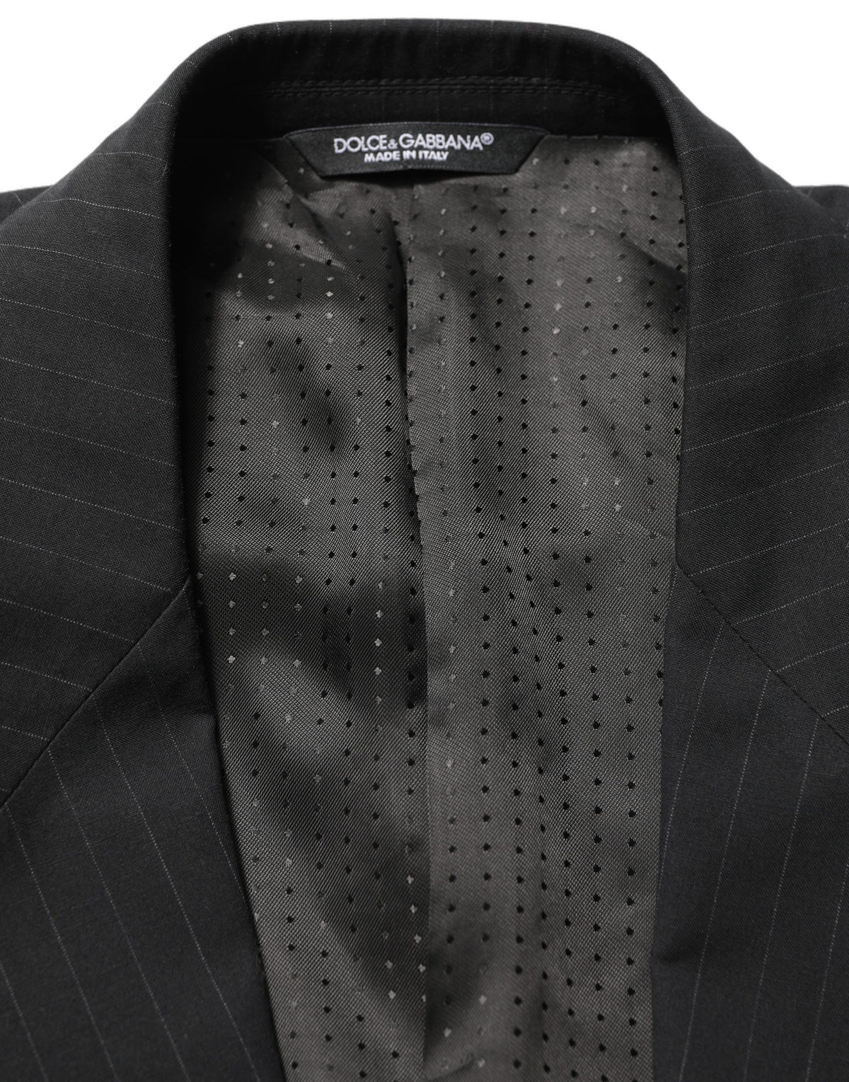 Black Pinstripe Men Single Breasted Jacket