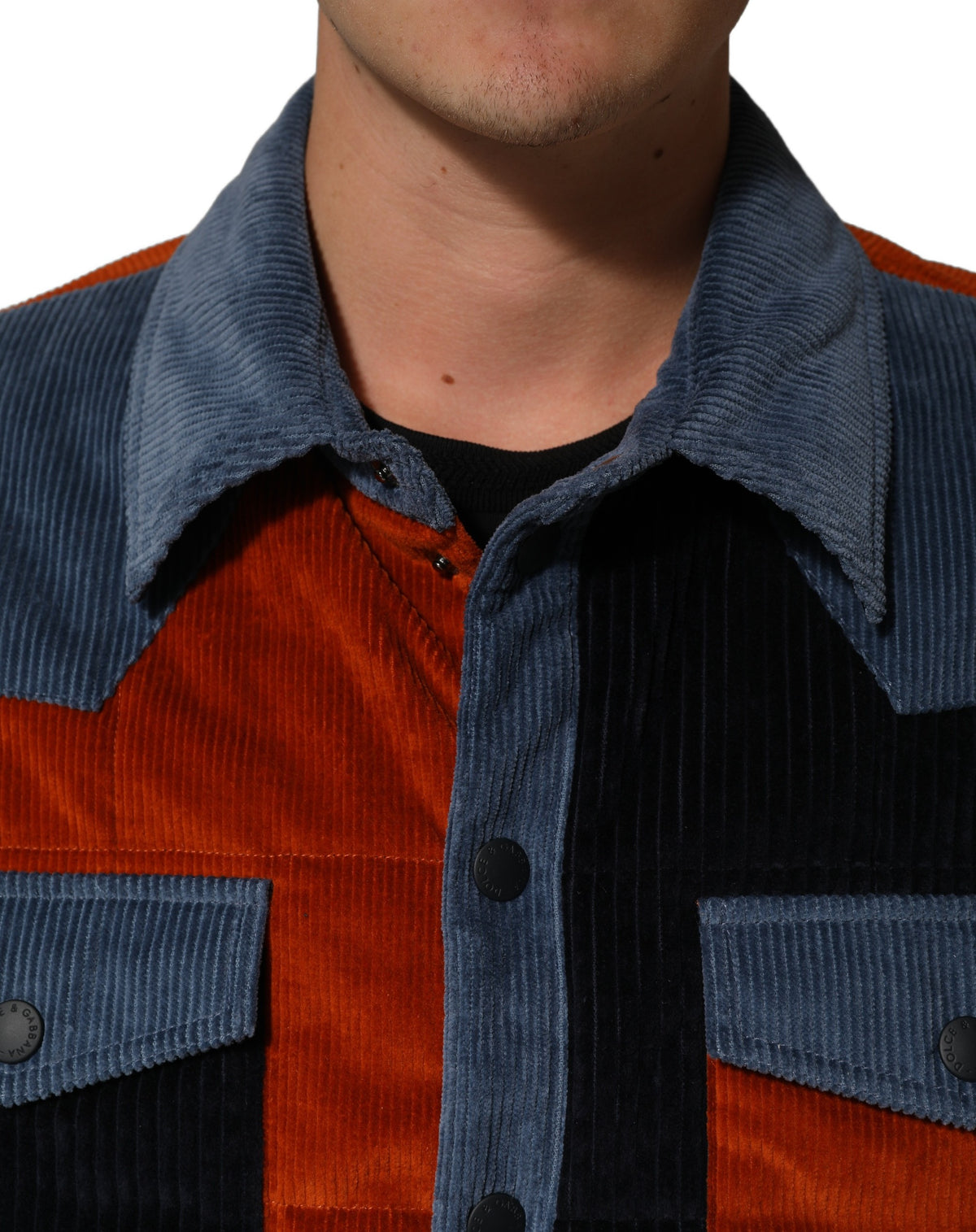 Multicolor Cotton Corduroy ButtonUp Jacket