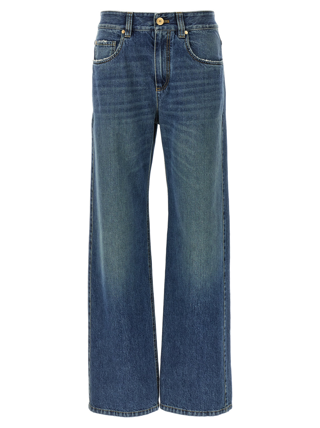 Blue Cotton Relaxed Fit Jeans