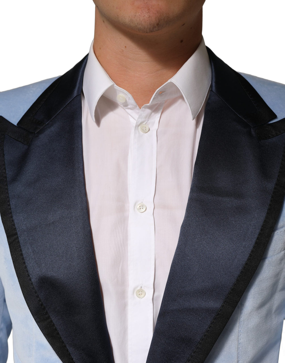 Blue Cotton Formal Single Breasted Jacket