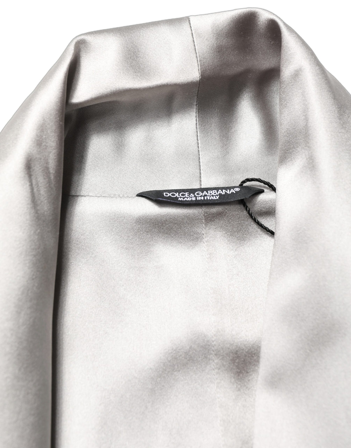 Gray Silk Satin Robe Embroidered Jacket