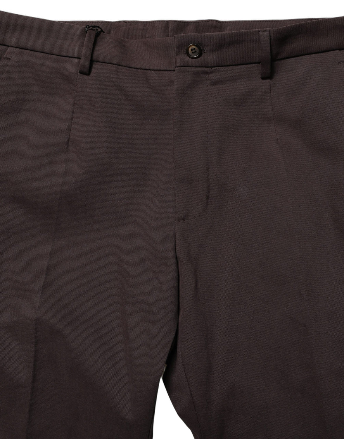 Brown Cotton Skinny Leg Dress Trouser Pants