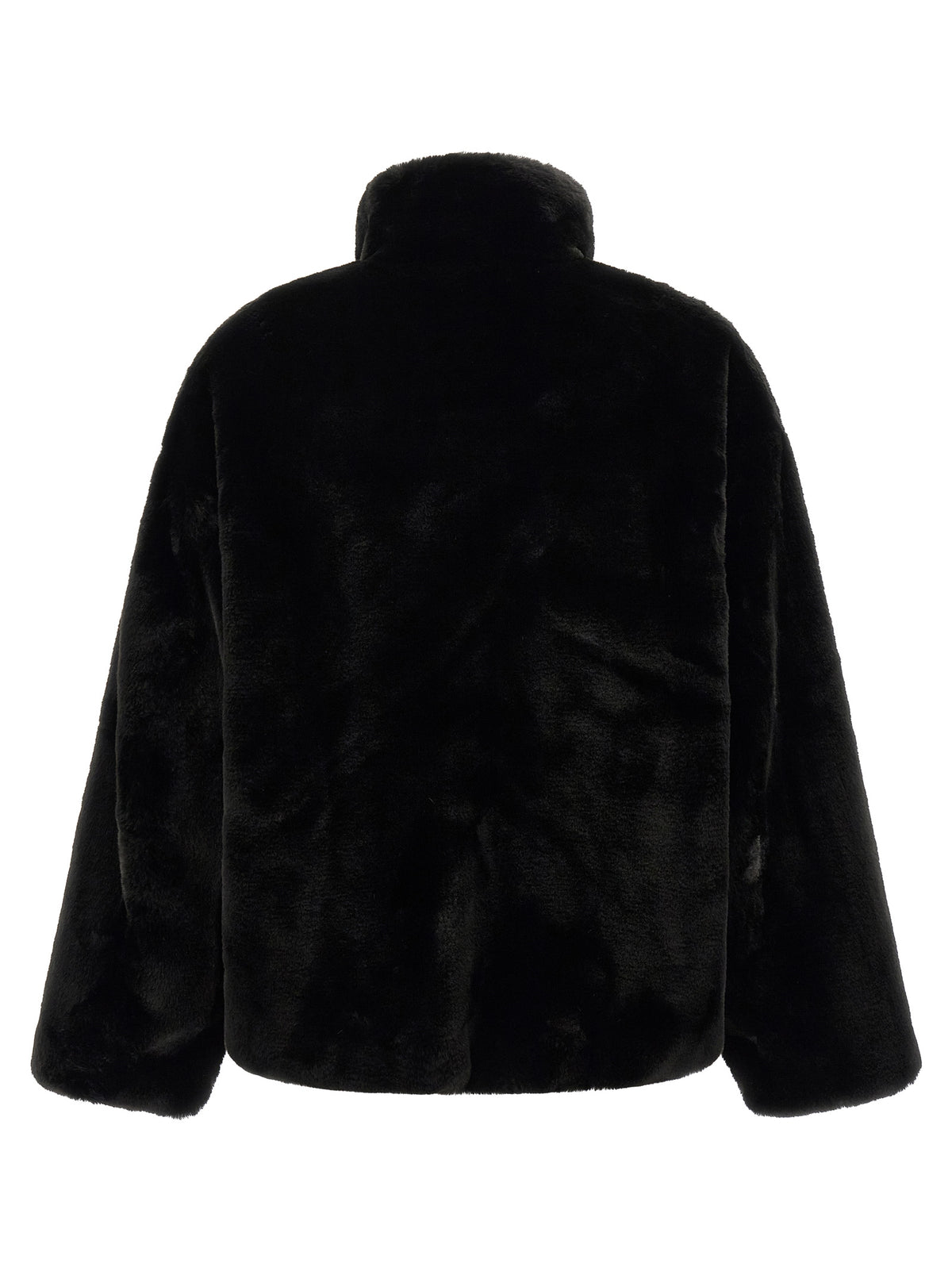 Black Polyester Full-Length Jacket