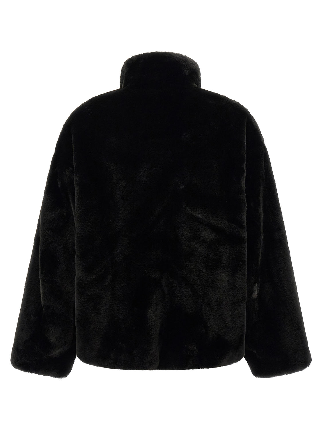 Black Polyester Full-Length Jacket