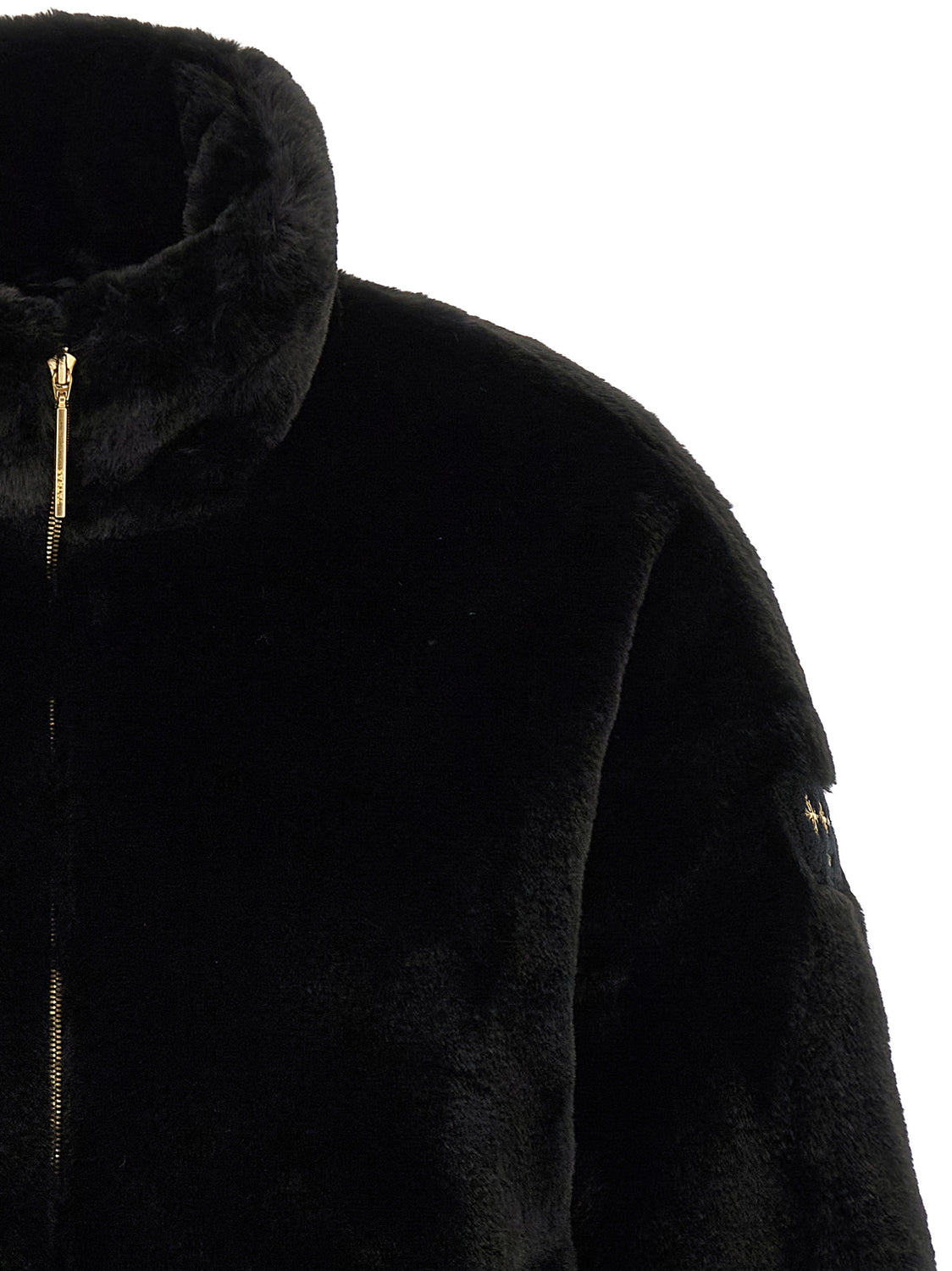 Black Polyester Full-Length Jacket