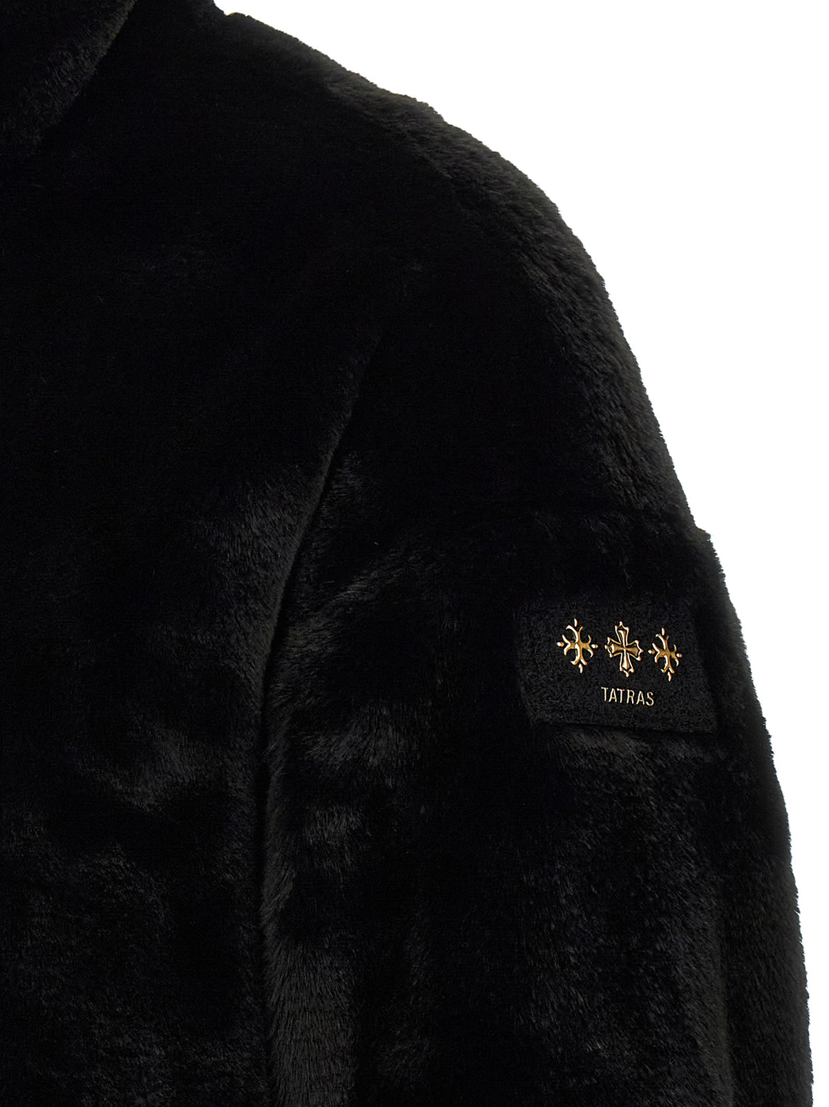 Black Polyester Full-Length Jacket