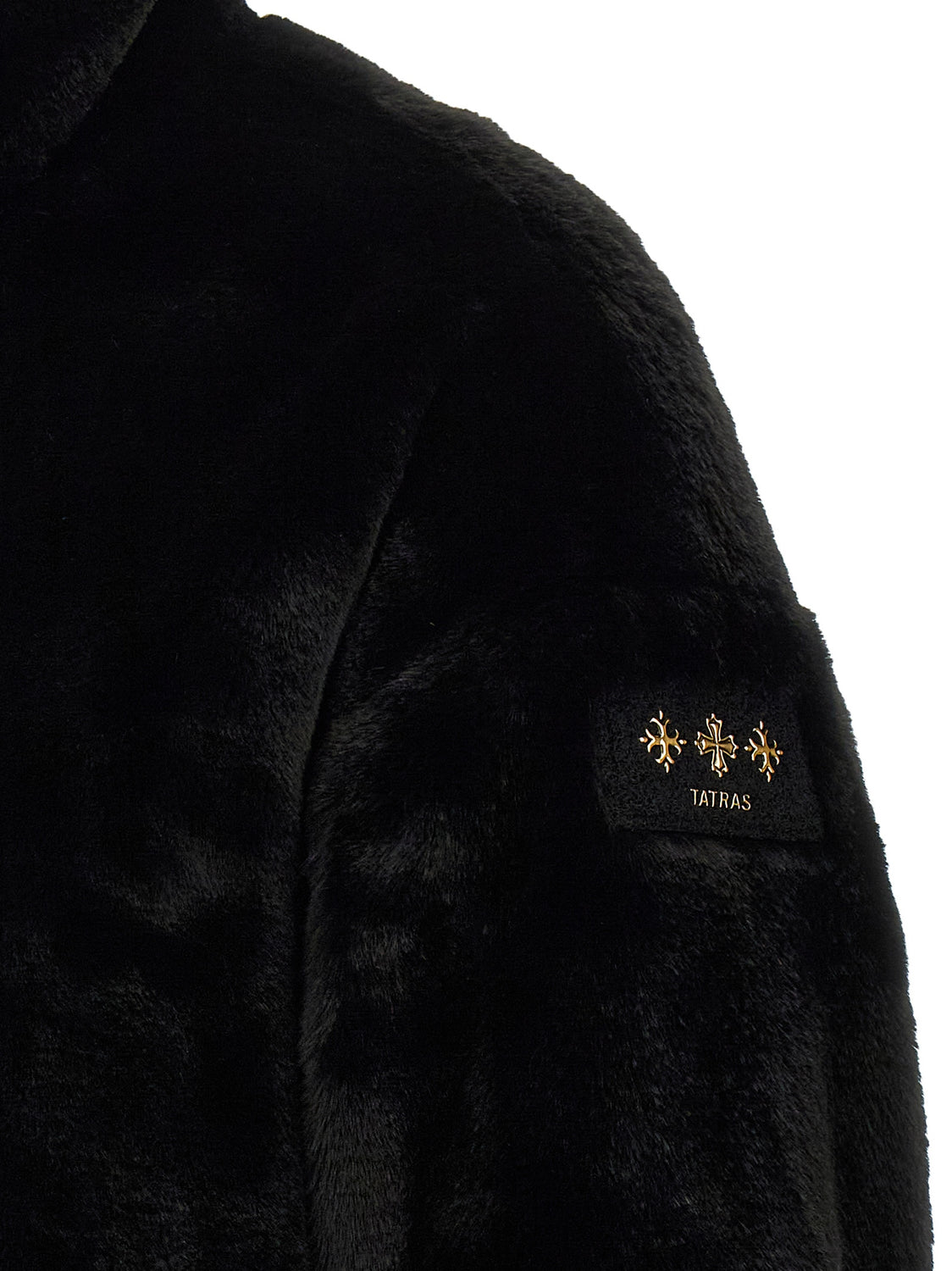 Black Polyester Full-Length Jacket