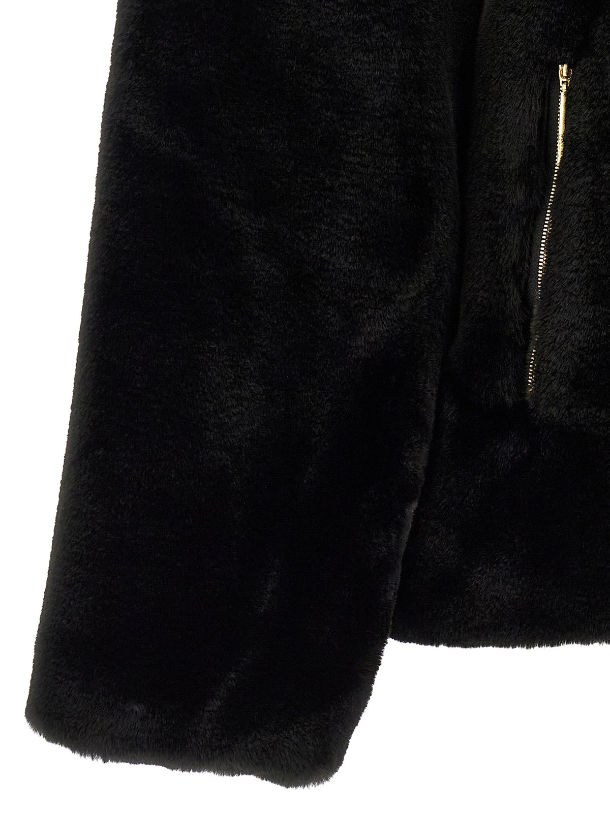 Black Polyester Full-Length Jacket