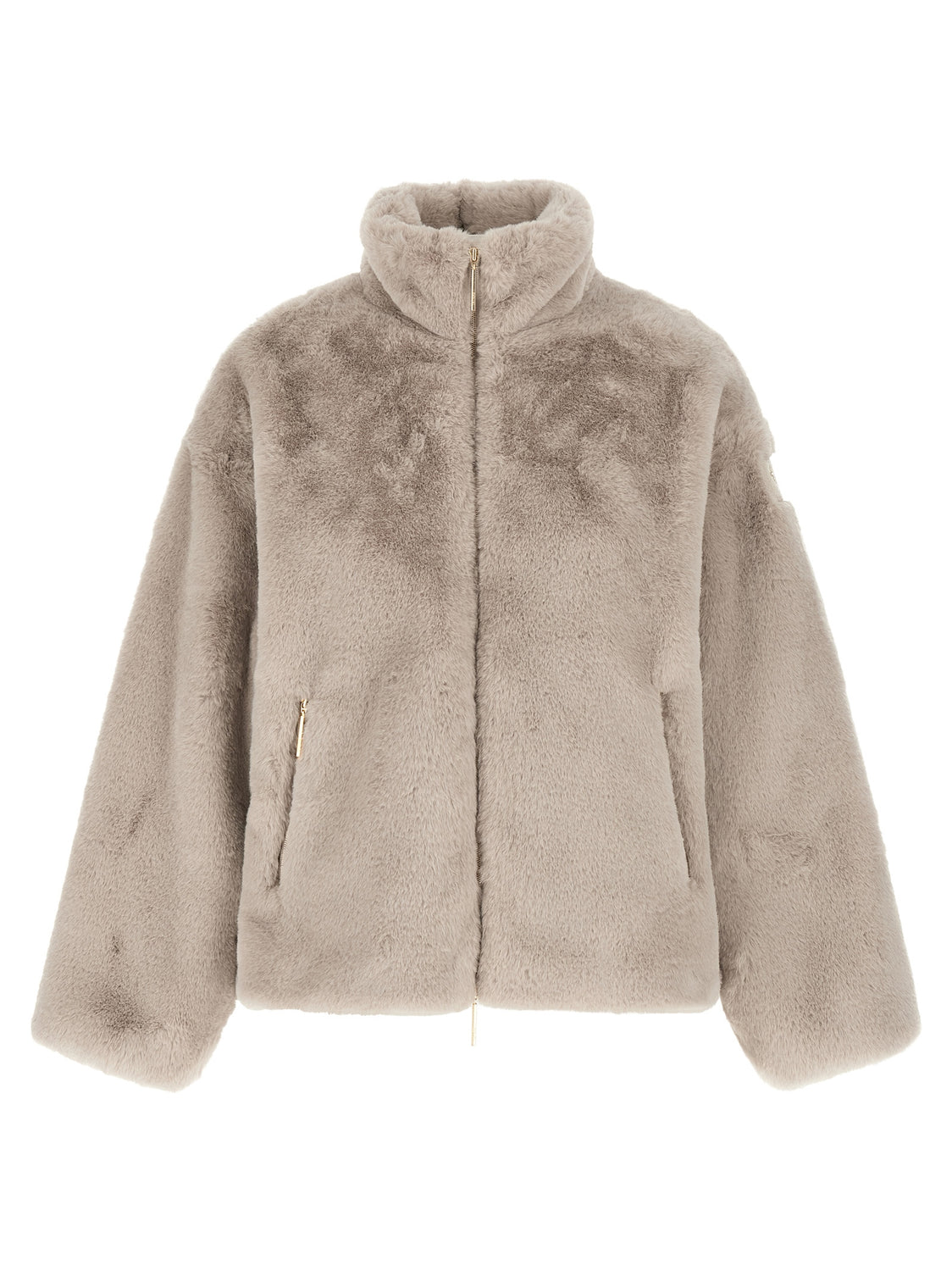 Gray Polyester Full-Length Jacket