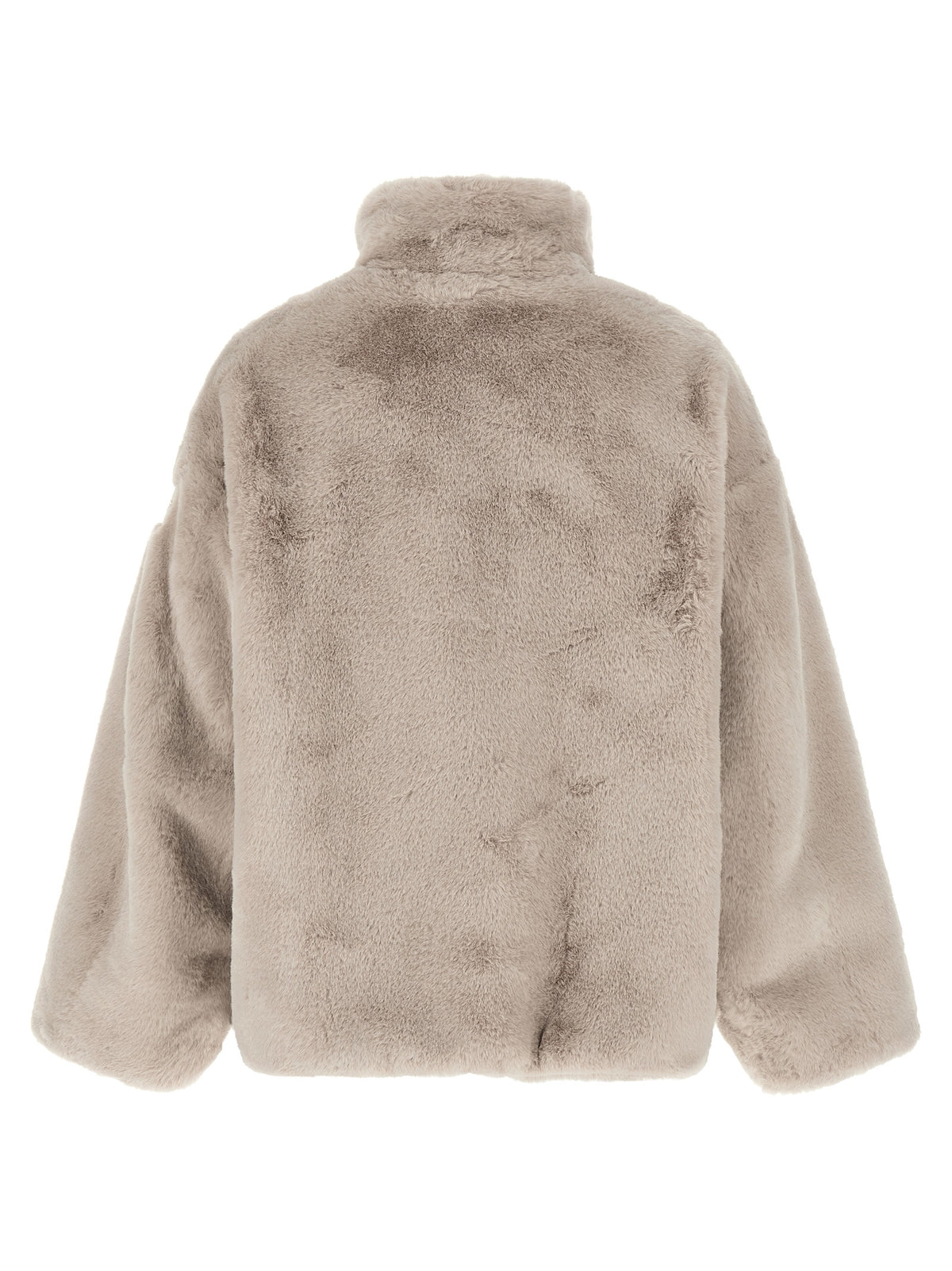 Gray Polyester Full-Length Jacket