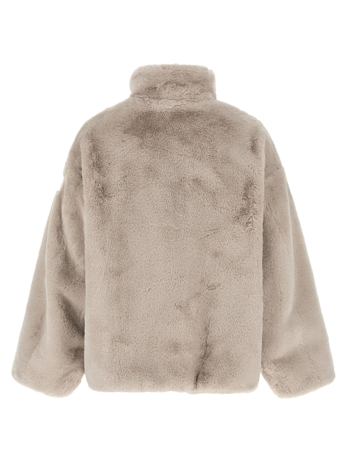 Gray Polyester Full-Length Jacket