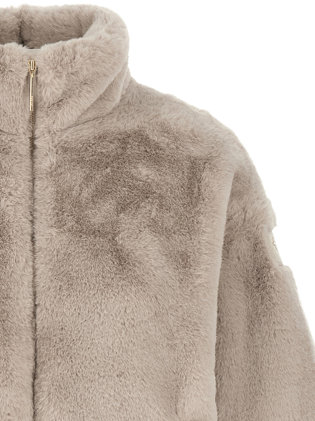Gray Polyester Full-Length Jacket