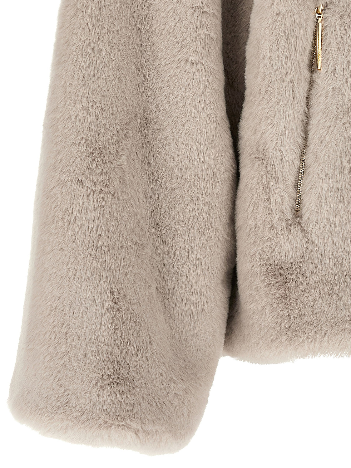 Gray Polyester Full-Length Jacket