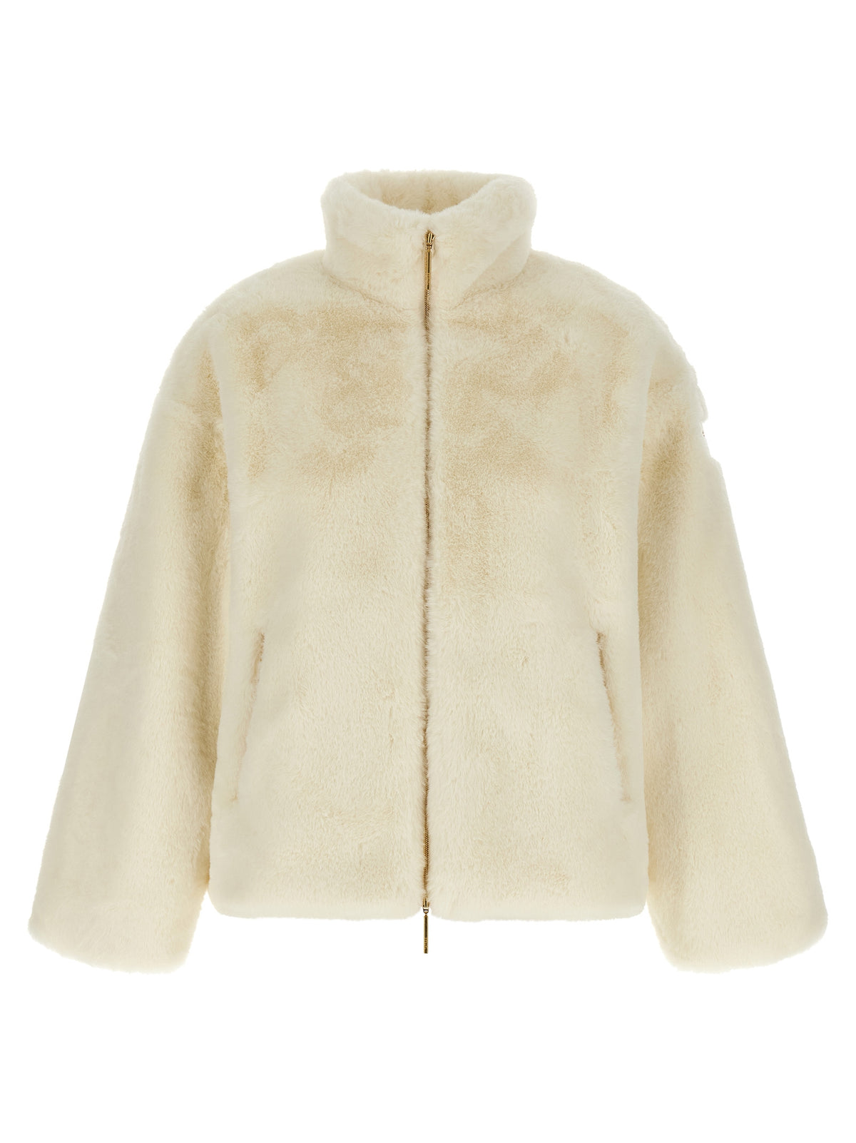 White Polyester Full-Length Jacket