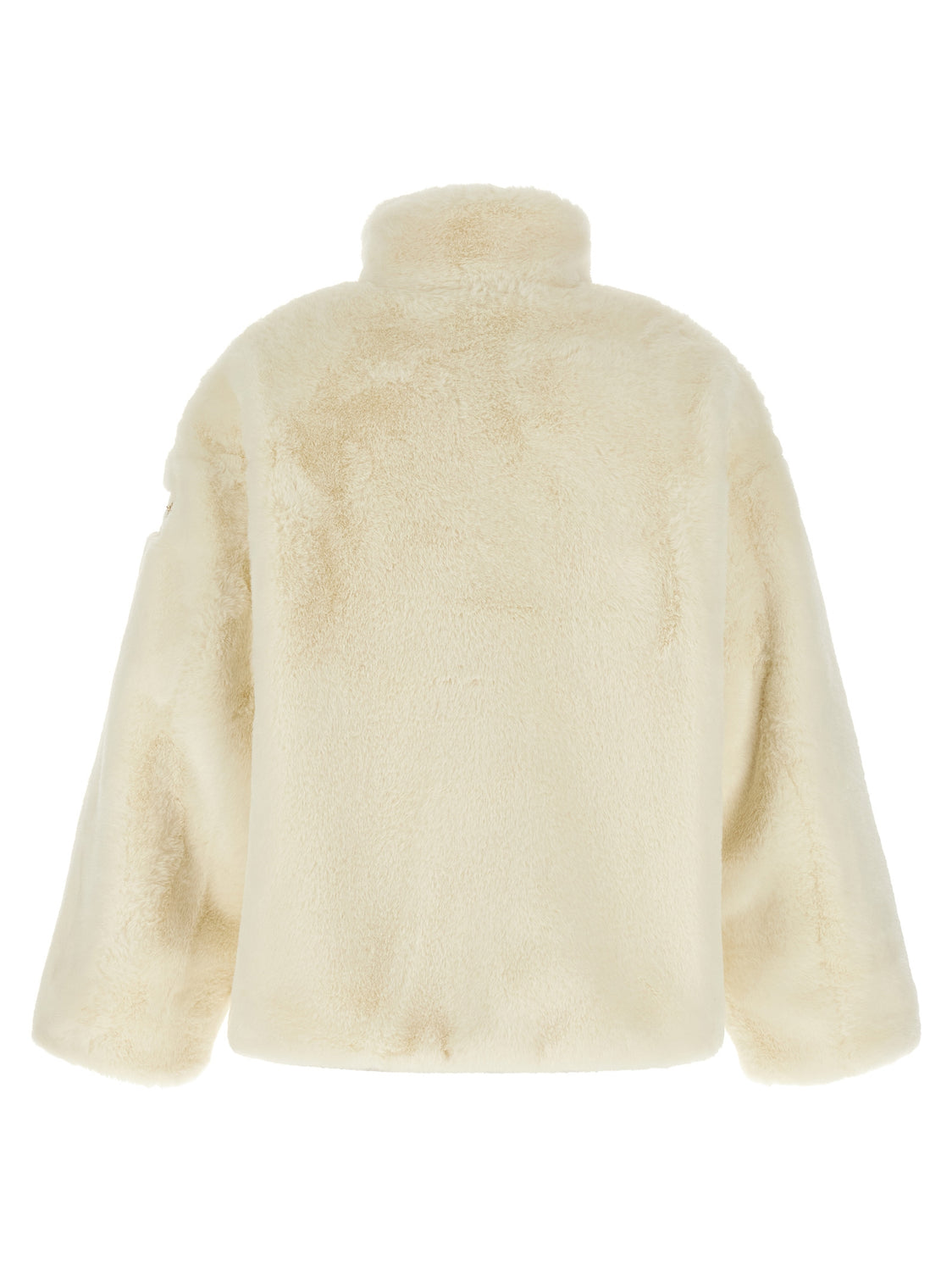 White Polyester Full-Length Jacket