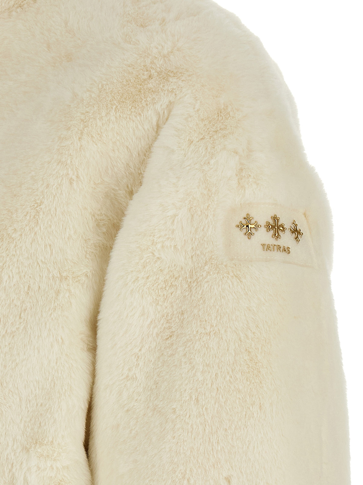 White Polyester Full-Length Jacket