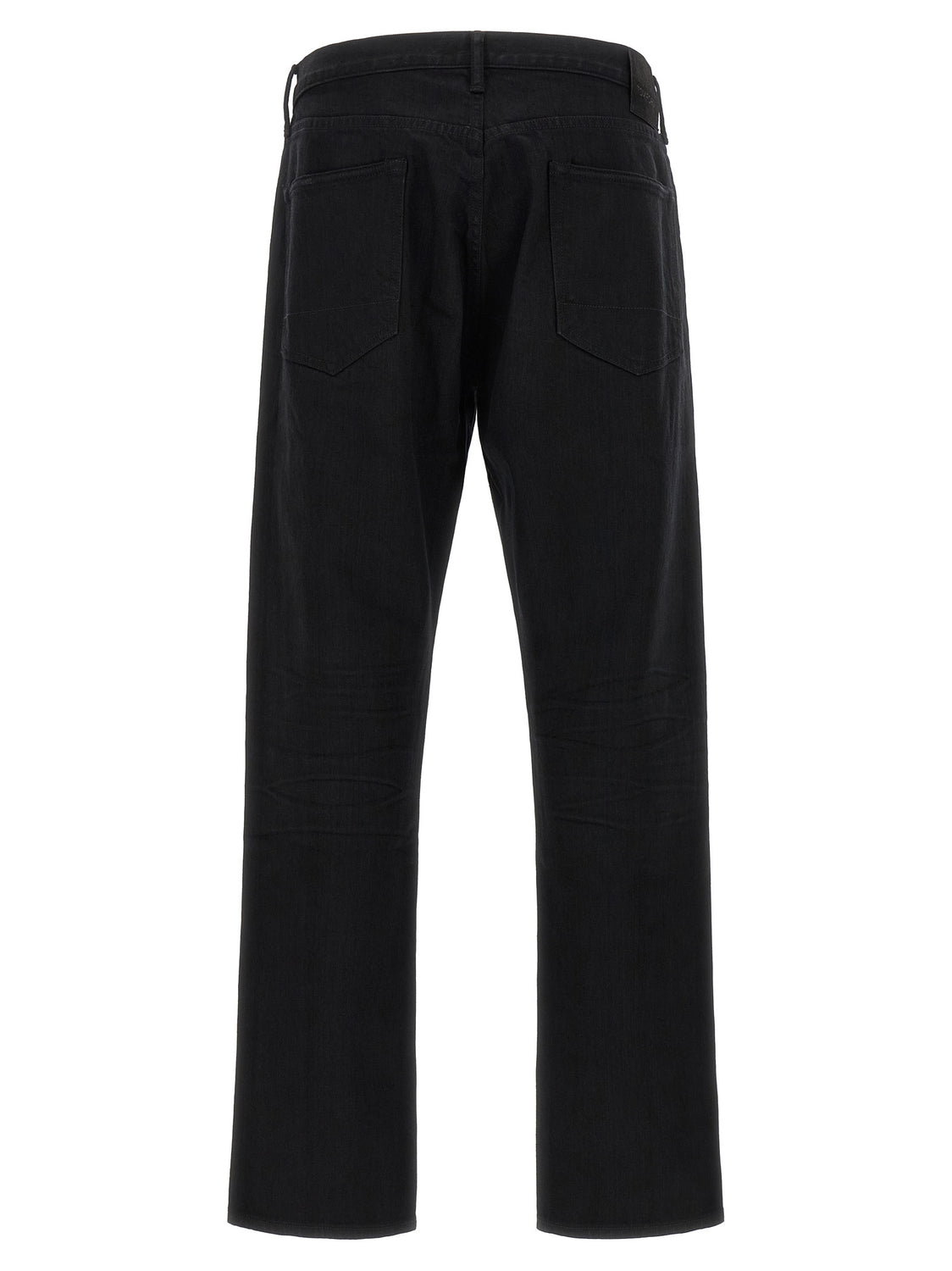 Black Cotton Straight-Leg Jeans