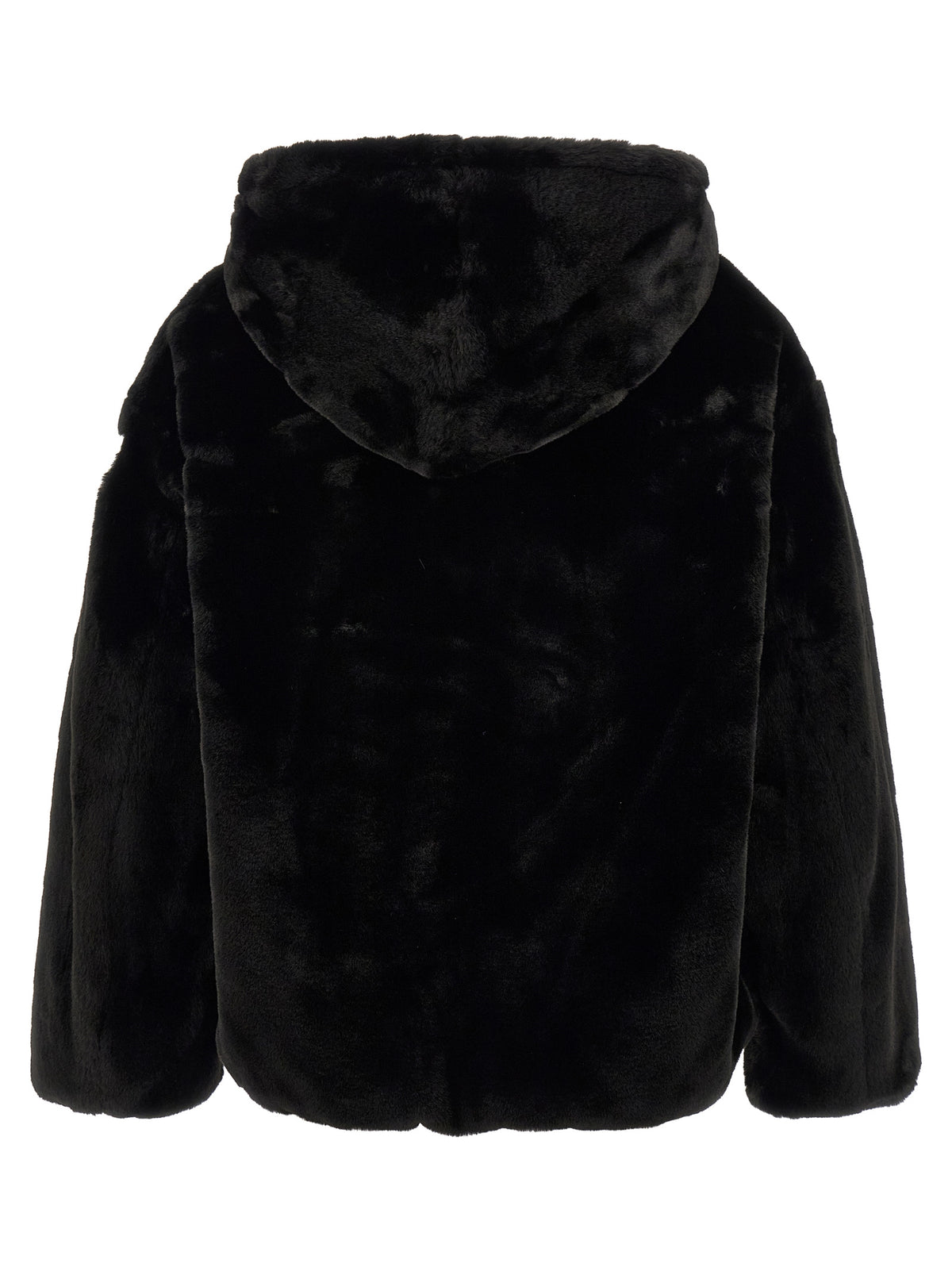 Black Polyester Full-Length Jacket
