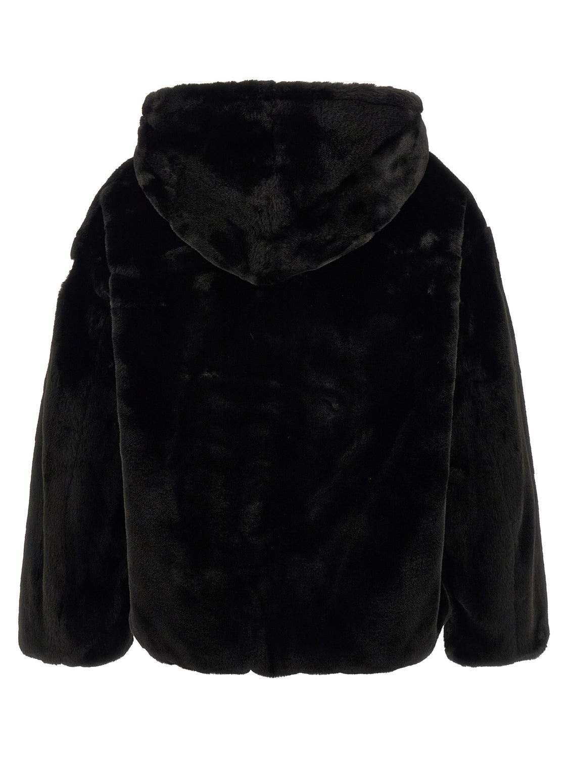 Black Polyester Full-Length Jacket