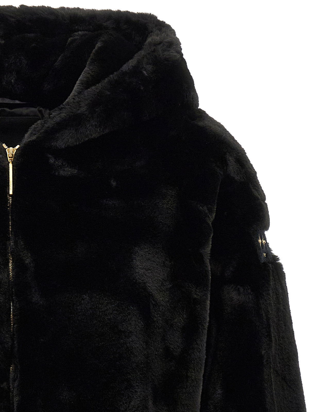 Black Polyester Full-Length Jacket